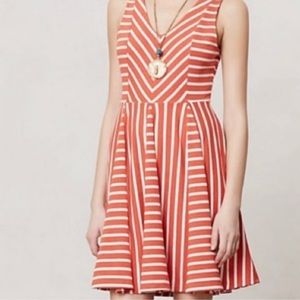 Anthropologie Striped Mini Dress Sz-Large